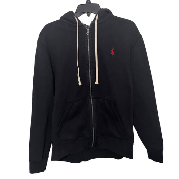Polo by Ralph Lauren Other - Polo Ralph Lauren Hoodie Men Large Black Red Pony Full Zip Sweatshirt Streetwear